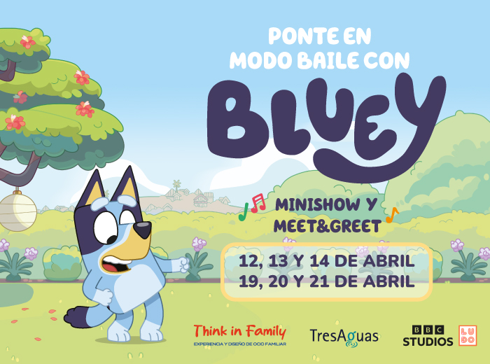 Llega el personaje más deseado de lo más pequeños de la casa. Llega Bluey al ¡Centro Comercial TresAguas!