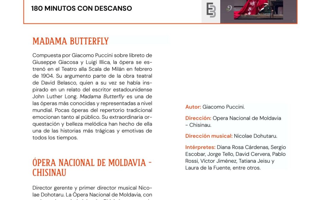 La ópera “Madama Butterfly” y el flamenco de Maui destacan en la agenda cultural de Móstoles