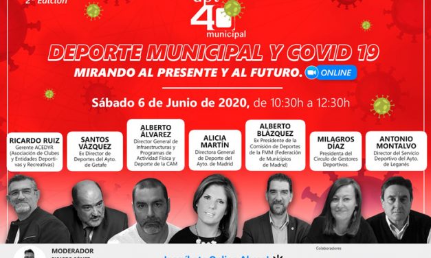 Expertos en deporte municipal analizan el presente y futuro en un novedoso seminario online gratuito
