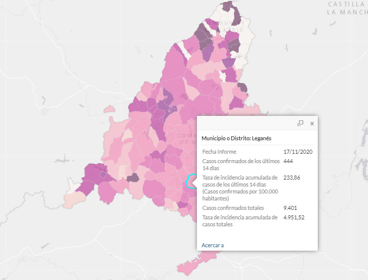 Móstoles mejora sus datos de Covid mientras empeoran en Leganés