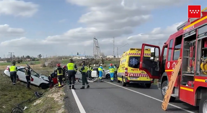 Un hombre de 80 años y una mujer de 79 fallecen en un accidente de tráfico en Móstoles