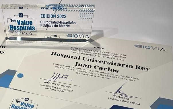 El Hospital Universitario Rey Juan Carlos, galardonado en los Premios Top Value por su excelencia y apuesta por una atención basada en el valor