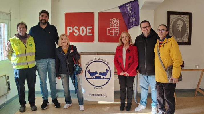 El PSOE de Móstoles recoge más de 100 kilos de alimentos no perecederos que han sido donados al Banco de Alimentos de Madrid