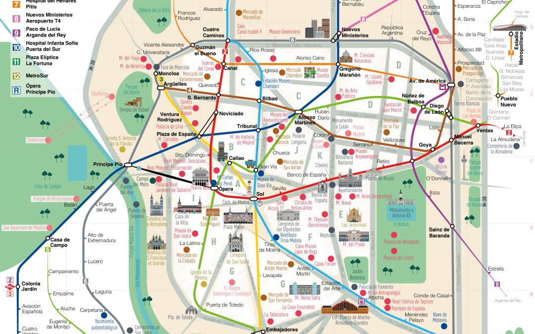 La Comunidad de Madrid presenta el nuevo plano turístico de Metro con más de 100 puntos de interés