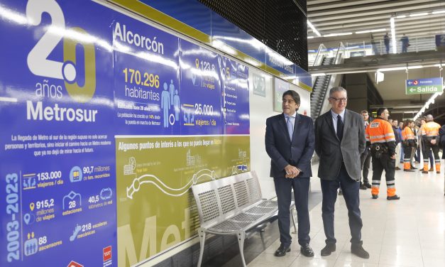La Comunidad de Madrid celebra el 20º aniversario de Metrosur con un homenaje a los cinco municipios por los que circula