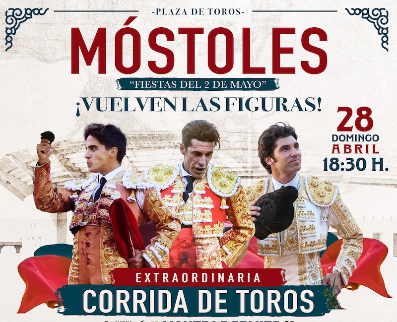 Talavante, Cayetano y Caballero protagonizan el cartel taurino de las Fiestas del 2 de Mayo